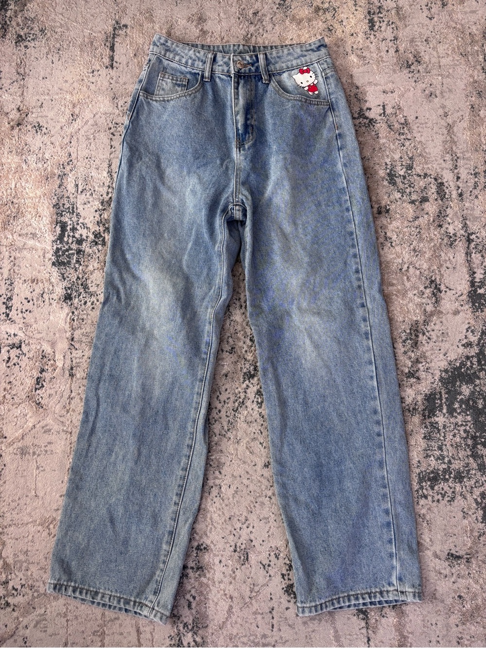 SHEIN Hello Kitty and friends high waisted wide leg baggy jeans